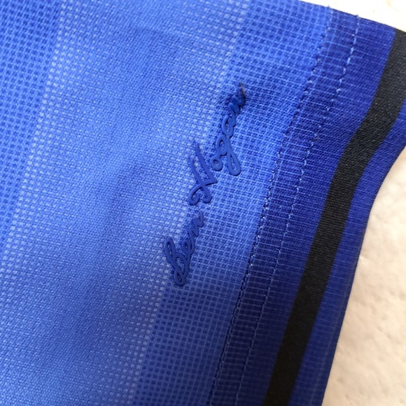 Ben Hogan Mens Size Large Blue Multi Stripe Short Sleeve Golf Polo Shirt - Picture 5 of 7